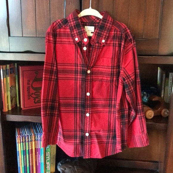 Boys Gymboree Button Down Long Sleeve Plaid Shirt 5 6 - Picture 6 of 6